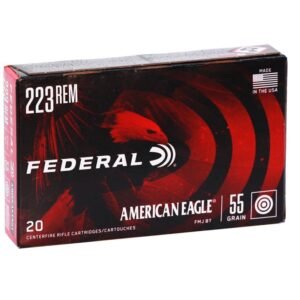 Federal American Eagle 223 Remington Ammunition 55 Grain Full Metal Jacket Boat Tail - AE223 Case of 500 (25 Boxes of 20)