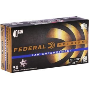 Federal Law Enforcement 40 S&W Ammunition 180 Grain HST Jacketed Hollow Point - P40HST1 Box of 50