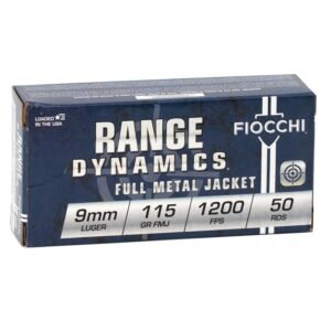 Fiocchi Range Dynamics 9mm Luger Ammunition 115 Grain Full Metal Jacket - FCH9AP Case of 1000 (20 Boxes of 50)