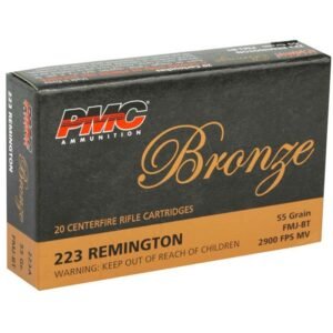PMC Bronze 223 Remington Ammunition 55 Grain Full Metal Jacket Boat Tail - PMC223A Box of 20