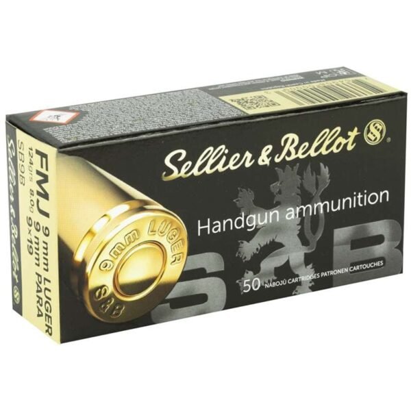 Sellier & Bellot  9mm Luger Ammunition 124 Grain Full Metal Jacket - SB9B Case of 1000 (20 Boxes of 50)