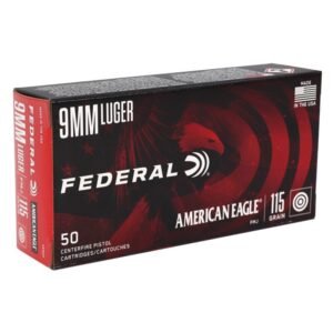 Federal American Eagle 9mm Luger Ammunition 115 Grain Full Metal Jacket - AE9DP - Case of 1000 Rounds (20 Boxes of 50 Rounds)