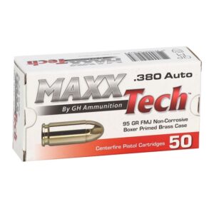Maxxtech 380ACP auto 95 grain FMJ – PTGB380B